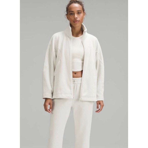 lululemon athletica Pants - Lululemon Looped Terry Fleece Full Zip Bone (small stain) Size 6